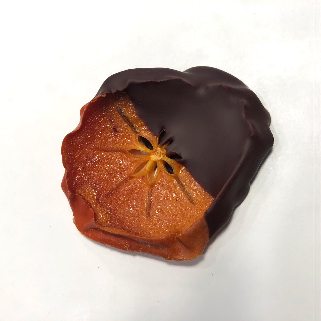 dark chocolate covered persimmon